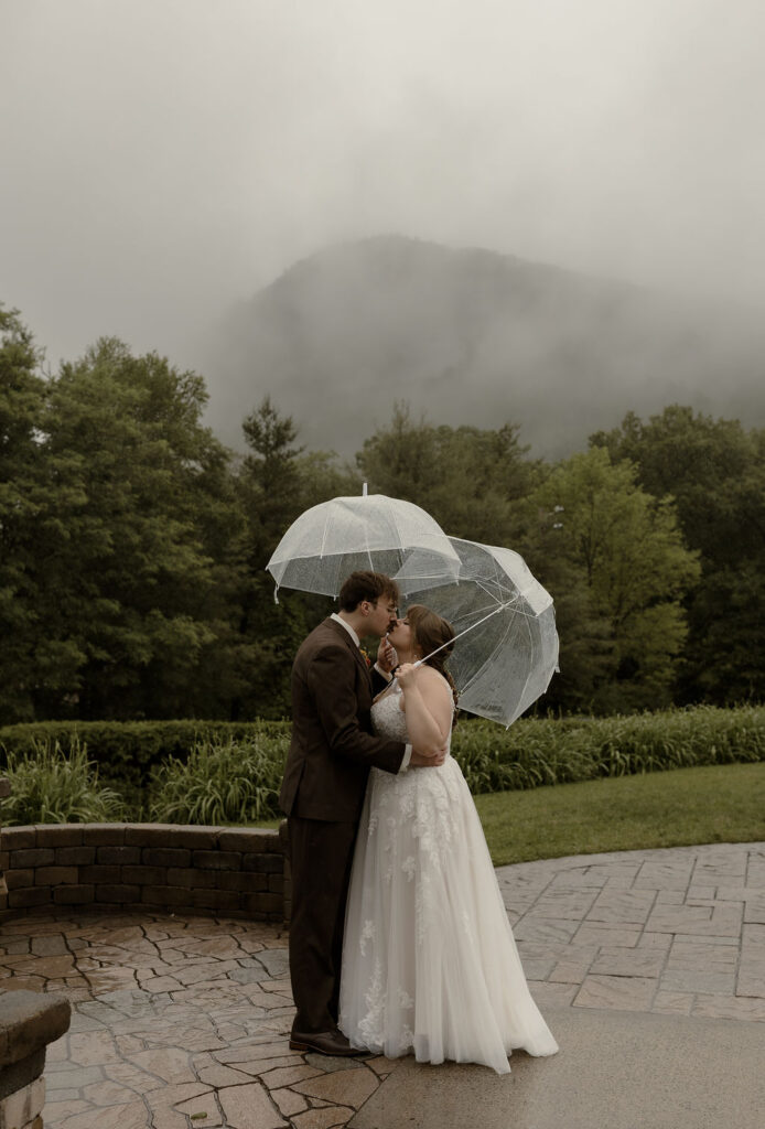 bride and groom share intimate romantic moment at New Hampshire Wedding